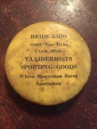 Antique Advertising Taxidermy Utica Michigan 1940s Heide Kidd Sporting Goods