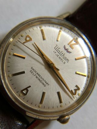 Waltham 17 Jewel Vintage Men ' s Automatic Wrist Watch 1950 ' s/60 ' s? 2