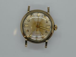 Vintage Bulova Self Winding Two Tone Dial Wrist Watch 10k R.  G.  P.  Bezel G421697