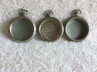 3 Vintage S.  W.  C Co.  Silver/nickel Pocket Watch Cases Early 1900s