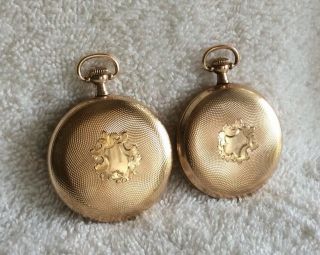 2 Vintage S.  W.  C Co.  Gf Pocket Watch Cases Early 1900s