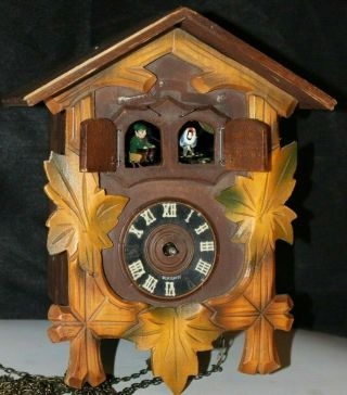 Antique Musical Cuckoo Clock Swiss Made Thorens Man&bird - Parts / Repairs