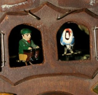 Antique Musical Cuckoo Clock Swiss Made THORENS Man&Bird - Parts / Repairs 2