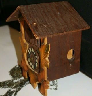Antique Musical Cuckoo Clock Swiss Made THORENS Man&Bird - Parts / Repairs 4