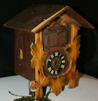 Antique Musical Cuckoo Clock Swiss Made THORENS Man&Bird - Parts / Repairs 5
