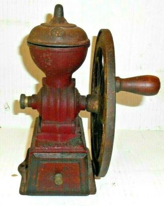 Antique Cast Iron Coffee Mill Grinder Mfj Patentado Made In Spain
