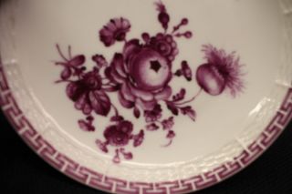 Scarce Antique German Nymphenburg Porcelain Condiment Jar Wine Flowers Braid 3