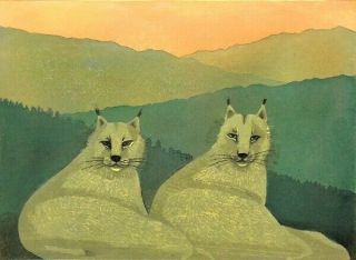 Japanese Woodblock Print,  Yuri Asakofu,  African Wildlife,  
