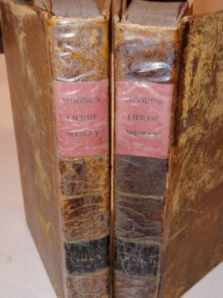 1824 - The Life Of The Rev.  John Wesley - 2 Volume Set - Leather - Antique