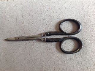 Antique Hallmarked Silver Handled Steel Scissors Boots Pure Drug Co