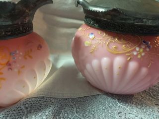 Antique Shell and Seaweed Pink Glass by Consolidated Glass Co Sugar/Creamer Set 7