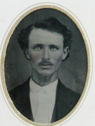 Antique Tintype Photo Of A Handsome Dapper Young Man With An Intense Gaze
