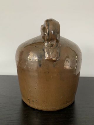 Antique 1800’s 1/2 Gallon Brown Glazed Stoneware Beer Jug With Handle Crock 4