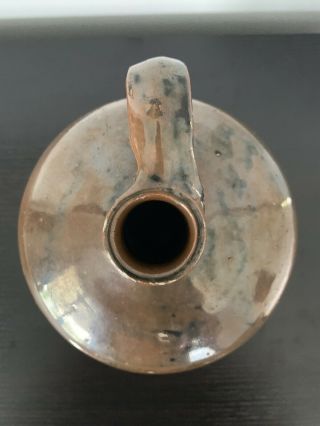 Antique 1800’s 1/2 Gallon Brown Glazed Stoneware Beer Jug With Handle Crock 7