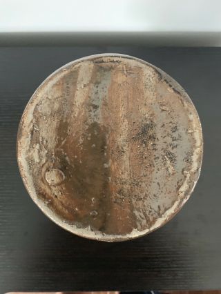 Antique 1800’s 1/2 Gallon Brown Glazed Stoneware Beer Jug With Handle Crock 8
