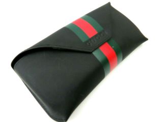 Gucci Sunglasses Red Green Classic Striped Designer Case Magnetic Vintage