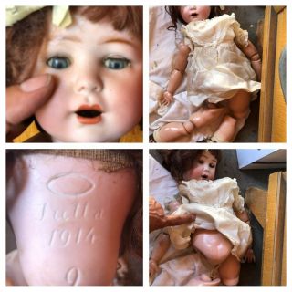 21” Antique Jutta Doll Ball And Joint Bisque German Doll 1914 9