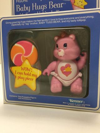 Baby Hugs Bear w/ Sweet Lickity Lollipop Care Bears Vintage Poseable Figure MIB 6