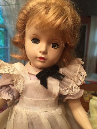 14 " Vintage Hard Plastic Madame Alexander Alice In Wonderland Tagged Dress Orig.