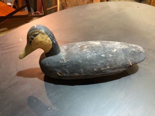 Antique Primitive Hand Carved Hollow Wood Duck Decoy For Hunting