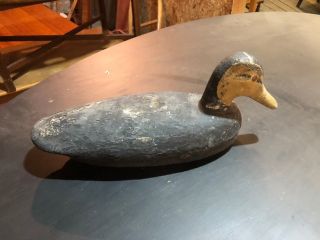 ANTIQUE PRIMITIVE HAND CARVED HOLLOW WOOD DUCK DECOY FOR HUNTING 2