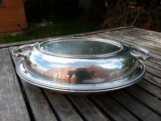Lovely Antique Vintage Silver Plate Serving Dish & Lid By Mappin & Webb.