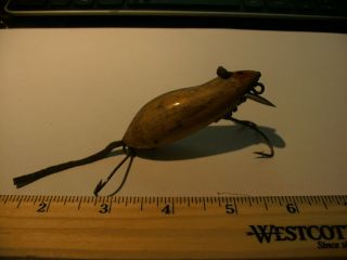 Heddon Meadow Mouse Antique Wood Lure Vintage Fishing Fresh Water