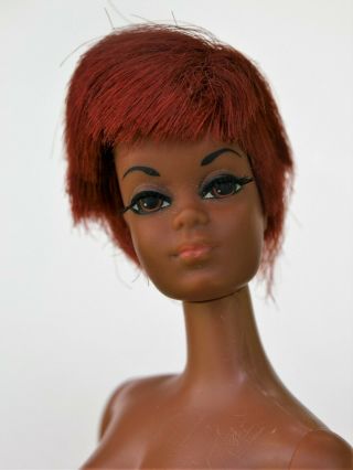 Vintage Nurse Julia Mod Era Barbie African American Red Hair Tnt Bendable Leg