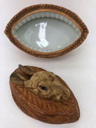 Antique French Pillivuyt PiIivite Porcelain Rabbit Hare Casserole Dish Tureen 3