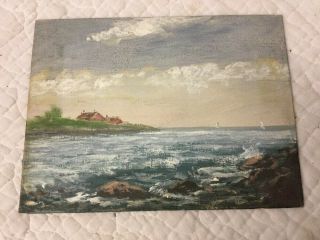 Antique Oil On Canvas Board Impressionism Seascape Signed By Artist Anton Jahn