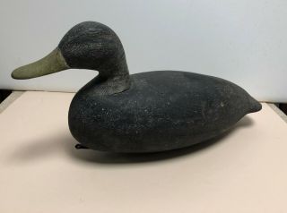 Antique Old Duck Decoy Handcarved Wood Lead Weighted Primitive Carving