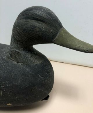 antique old duck decoy handcarved wood lead weighted primitive carving 3