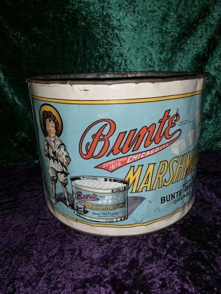 Vintage Bunte Brothers Marshmallow Marshmellow Tin Antique Cool Store Spice