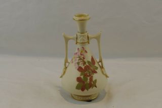 Antique Royal Worcester Blush 6 " Porcelain 1021 Vase Double Handle 1889