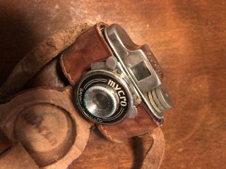 Antique Vintage Mycro Subminiature Spy Camera With Leather Case Japan