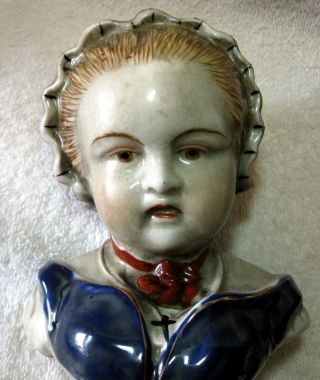 A Set Of 2 Antique Hand Painted German Porcelain Bust Figurine 6