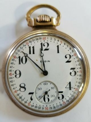 Elgin B.  W.  Raymond 10k Gold Filled 21j 16s Open Face Railroad Grade Pocket Watch