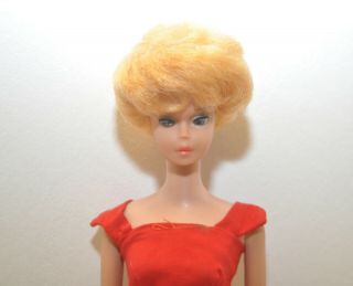 Vintage Mattel 1958 Barbie 1962 Midge Blonde Bubble Cut Japan in Red Dress 2