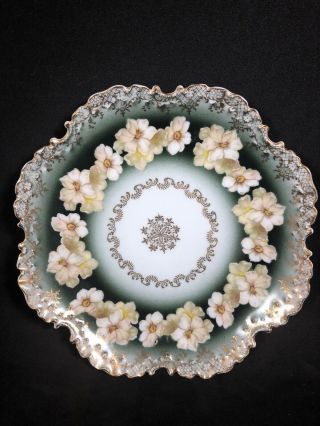 Antique Rosenthal Porcelain Monbijou Hand Painted Plate White Flowers 21j
