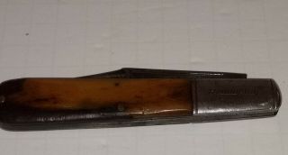 Antique Vintage Remington R - 1240 Daddy Barlow Bone Pocket Knife