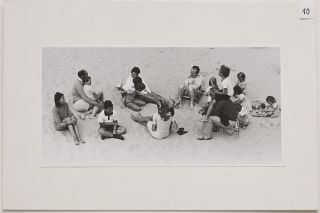 Large Vintage 1980s Family Out At The Beach By Raoul Bussy