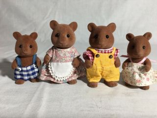 Calico Critters/sylvanian Families Vintage Oakwood Squirrel Family Of 4
