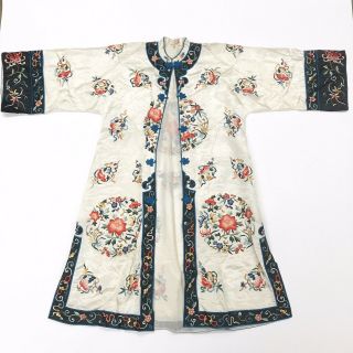 Vintage Chinese Silk Robe Forbidden Stitch