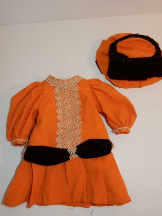Vintage Dress & Hat For An Antique German Bisque Doll