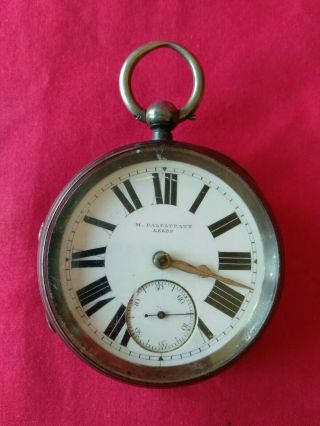 Antique Silver Pocket Watch By M.  Palestrant Leeds Case Thomas Causer 1894 197.  5g