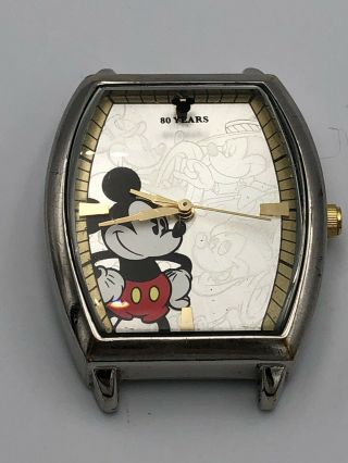 Vintage Classic Disney Seiko Mickey Mouse Silver Men’s Watch 80 Years Silloutte