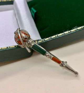 Antique Sterling Silver Scottish Agate Dirk Brooch/pin (1902/03)
