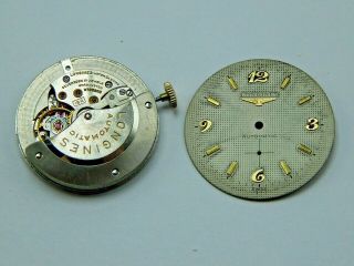 Vintage Longines Cal 19a 17 Jewel Self - Winding Automatic Watch Movement W/ Dial