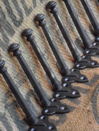 8 X Voysey Style Cast Iron Coat Hooks Old Victorian Edwardian Style Industrial