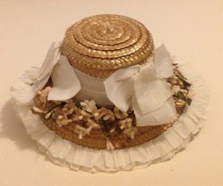 Sweet antique doll hat chapeau bisque German or French doll 2